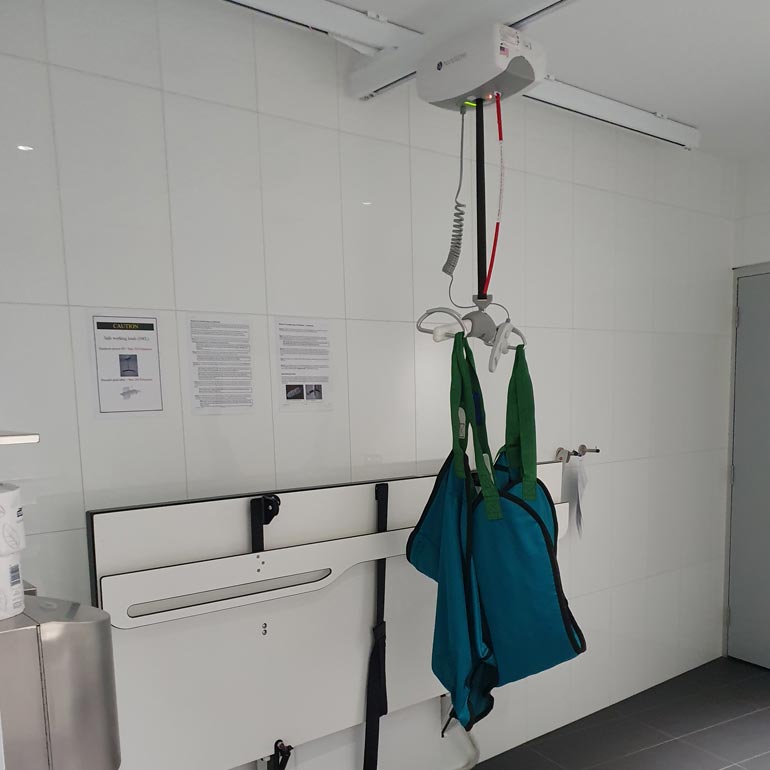 Adult Changing Facility bench and hoist
